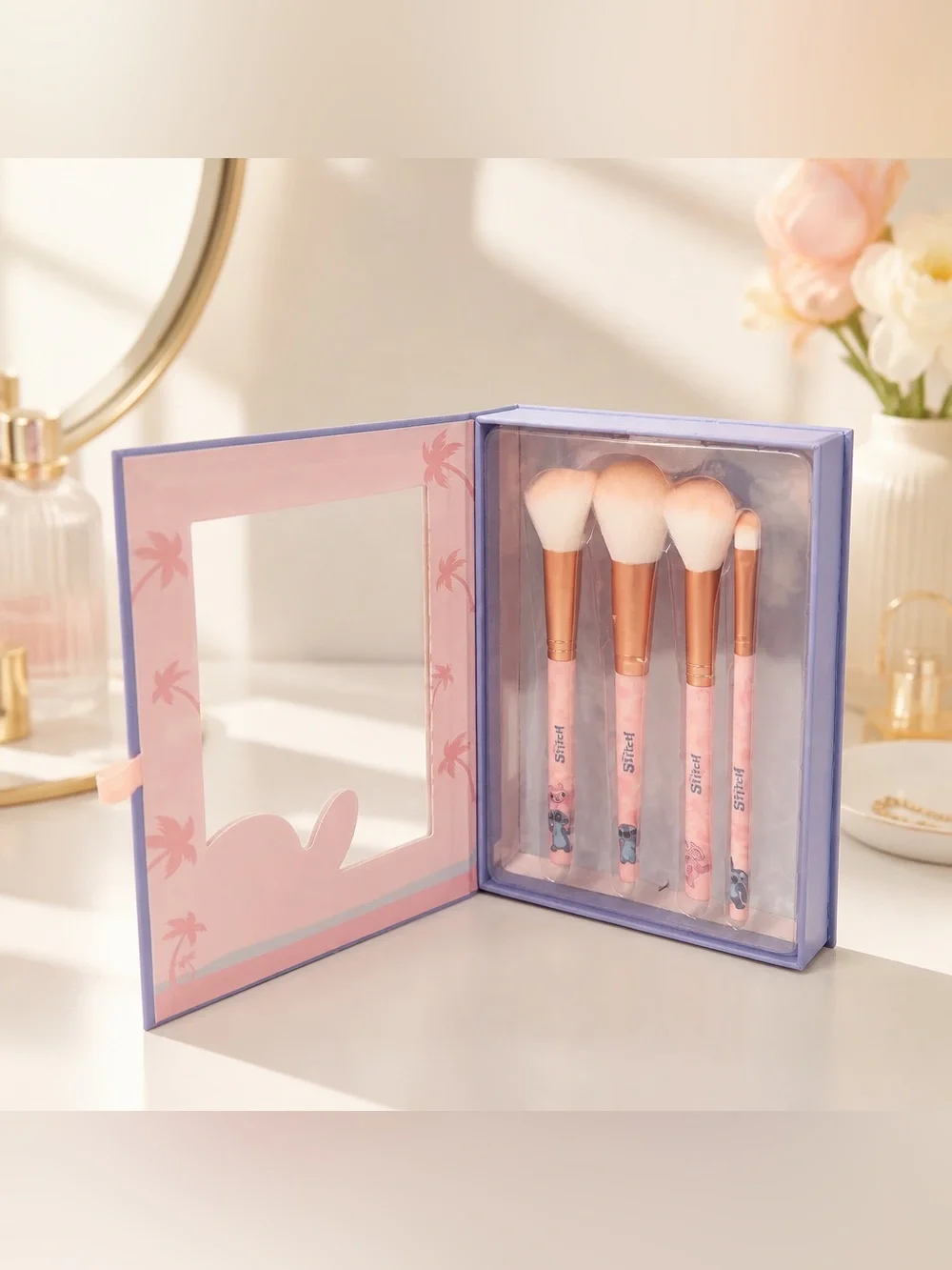 Disney Stitch Cosmetic Brush Set 4 Piece Makeup Brushes